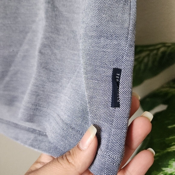 Ted Baker Heathered Gray Polo Button Down Top Casual Mens Size 3 - Picture 9 of 9